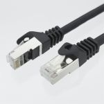 STP Cat6a Patch 26AWG Cable 10 Gigabit RJ45 3ft Black