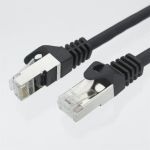 STP Cat6a Patch 26AWG Cable 10 Gigabit RJ45 5ft Black